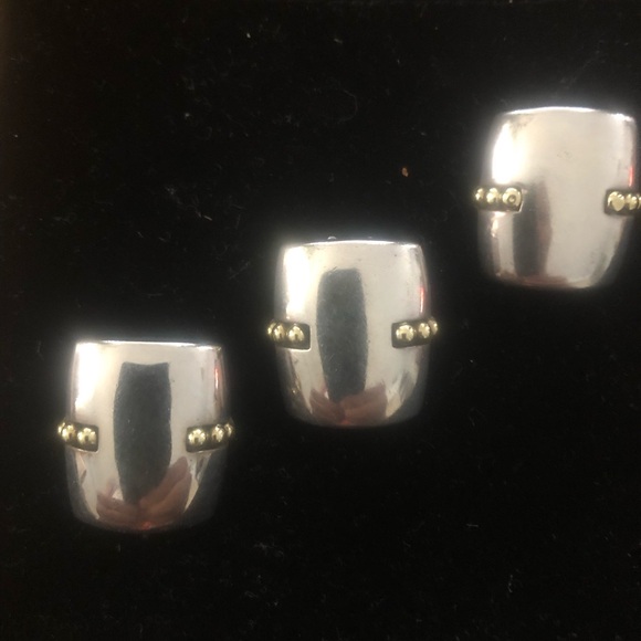 LAGOS Caviar Single (3) 925 Sterling Silver 18K gold with clip backing - Picture 5 of 5